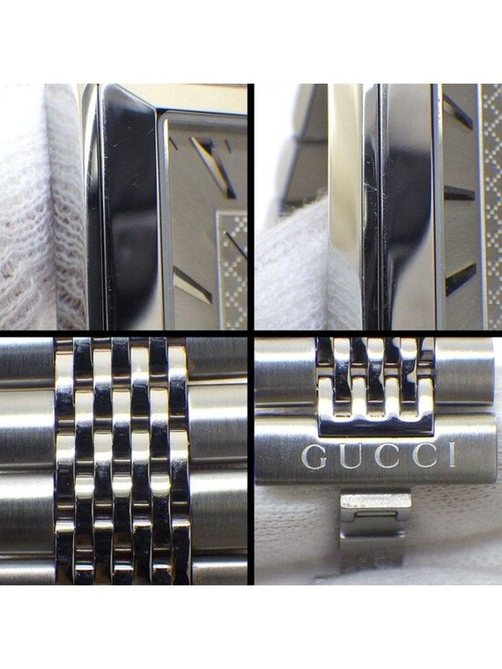 Gucci Watch Timeless Rectangle 138.4 Rectangular Sunray Silver Dial Date SS main image 12